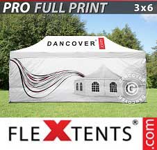 Tente pliante FleXtents PRO avec impression numérique 3x6m, incl. 4 